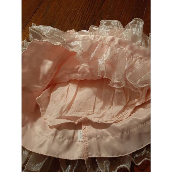 6 Month Pink Embellished Pearls Frilly Layered Formal Special Occasion Dress - Picture 5 of 8